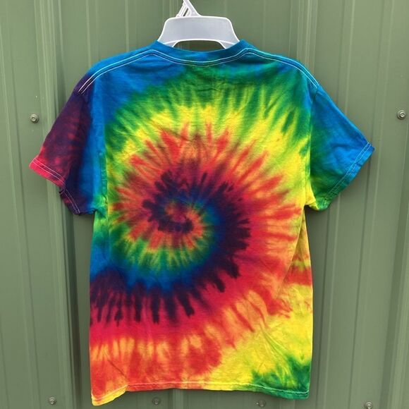 Tie Dye Montana Logo Cotton Rainbow Short Sleeve T-Shirt Size M - Picture 3 of 3